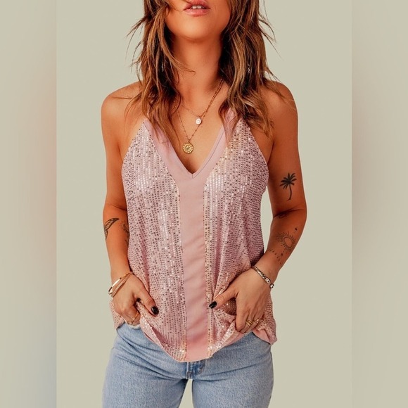 Women’s Sequin Tank Tops - Picture 1 of 4